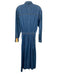 LizWear Size M Medium Wash Cotton Denim Buttons Elastic Waist Long Sleeve Dress Medium Wash / M
