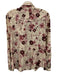 H Bar C Size 38 Pink, Red, Cream Pearl Snaps Floral Print Long Sleeve Collar Top Pink, Red, Cream / 38