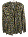 Doen Size L Navy Blue, Green, Multi Cotton & Viscose Long Sleeve Buttons Top Navy Blue, Green, Multi / L