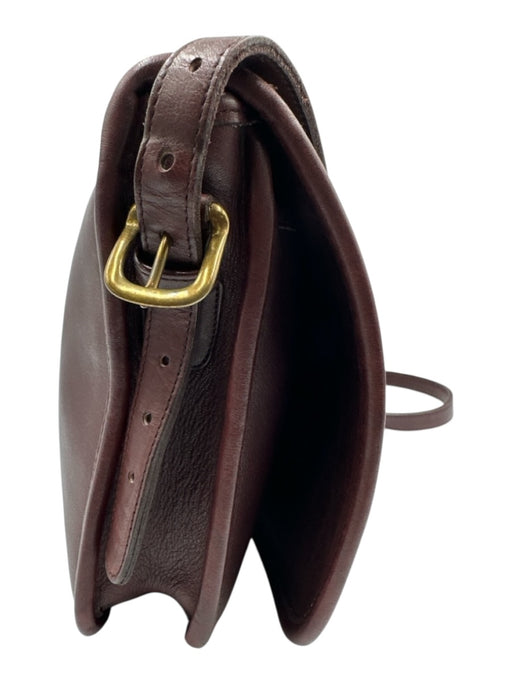 Coach Dark Red Leather Buckle clasp Flap Crossbody Messenger Bag Dark Red / S
