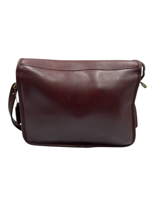Coach Dark Red Leather Buckle clasp Flap Crossbody Messenger Bag Dark Red / S