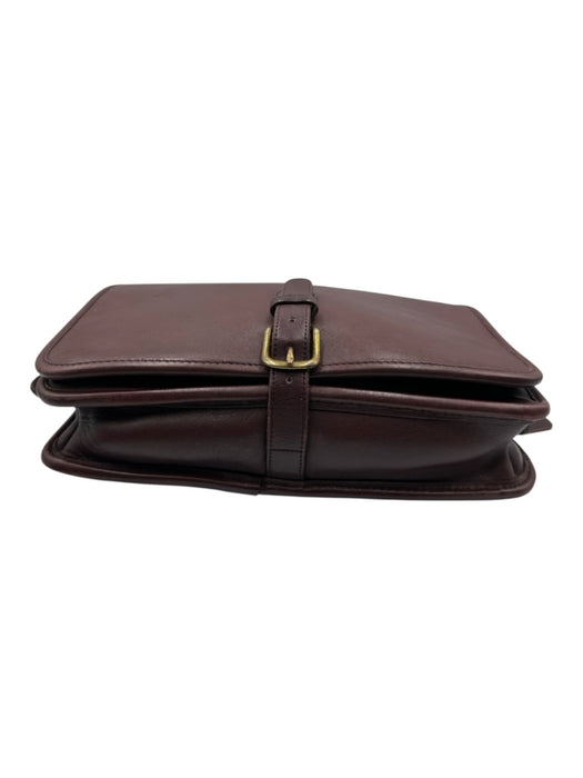 Coach Dark Red Leather Buckle clasp Flap Crossbody Messenger Bag Dark Red / S