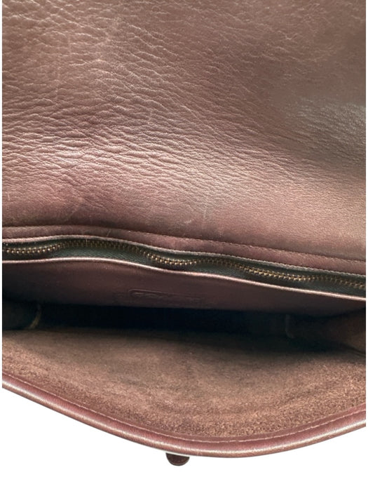 Coach Dark Red Leather Buckle clasp Flap Crossbody Messenger Bag Dark Red / S