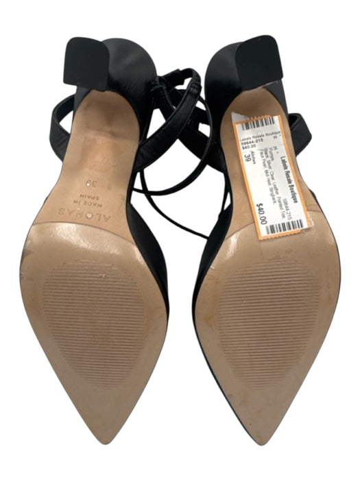 Alohas Shoe Size 39 Black, Silver, Clear Leather Pointed Toe Faux Pearl Pumps Black, Silver, Clear / 39