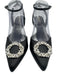 Alohas Shoe Size 39 Black, Silver, Clear Leather Pointed Toe Faux Pearl Pumps Black, Silver, Clear / 39