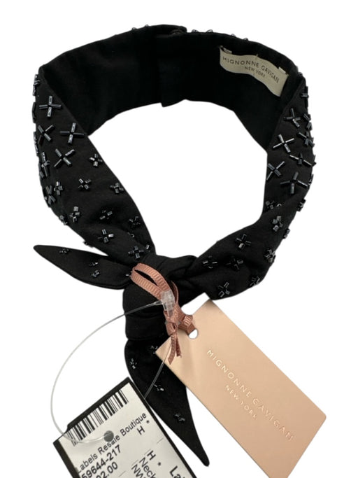 Mignonne Gavigan Black Beaded Silk Tie Necklace Black