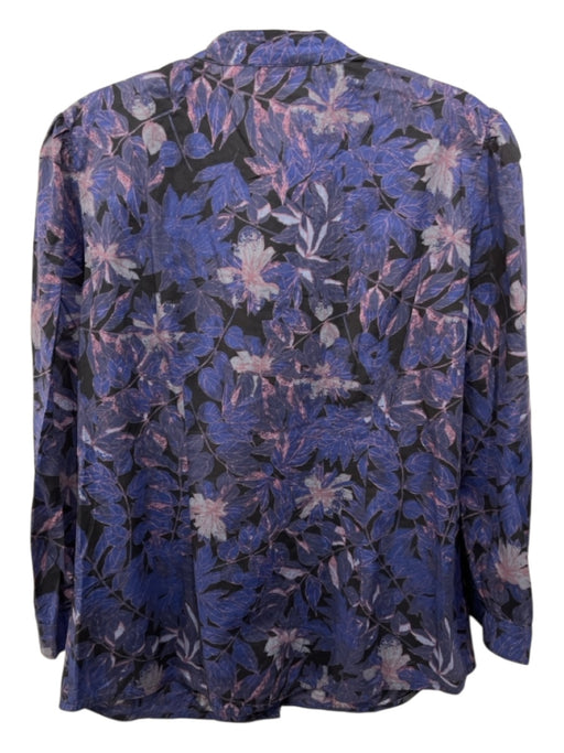 See By Chloe Size 10 Purple, pink & black Cotton Long Sleeve Leaves Top Purple, pink & black / 10