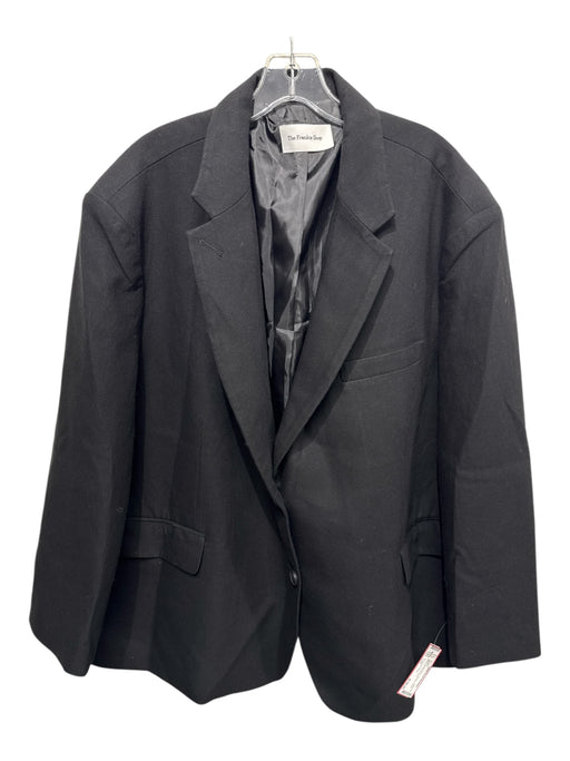 The Frankie Shop Size L/XL Black Rayon Blend 2 Buttons Blazer Oversize Jacket Black / L/XL