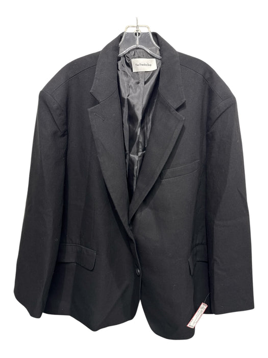 The Frankie Shop Size L/XL Black Rayon Blend 2 Buttons Blazer Oversize Jacket Black / L/XL
