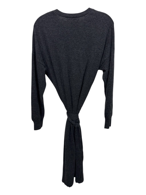 Madewell Size L Black Cashmere Blend Button Down Long Sleeve Sash Dress Black / L