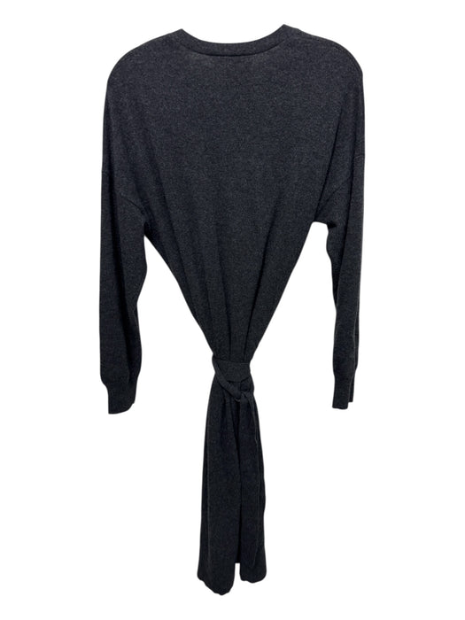 Madewell Size L Black Cashmere Blend Button Down Long Sleeve Sash Dress Black / L