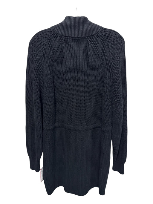 Varley Size L Black Cotton Blend Zipper Pockets Long Sleeve Cardigan Black / L