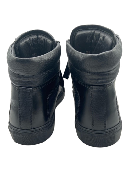 Koio Shoe Size 38 Black Leather round toe lace up High Top Sneakers Black / 38