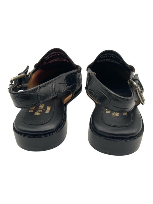 GH Bass Shoe Size 7.5 Black Leather Croc Embossed Slingback loafer Flats Black / 7.5