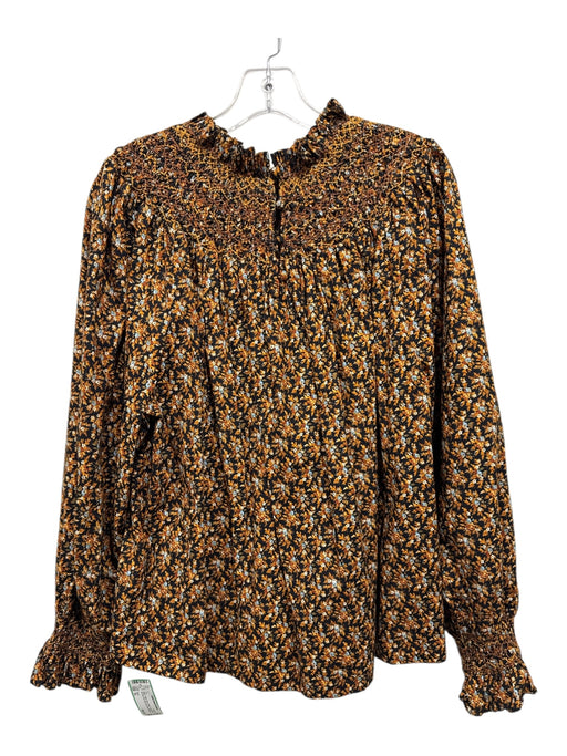 Doen Size XL Black, Yellow, Blue Cotton Long Sleeve All Over Print high neck Top Black, Yellow, Blue / XL