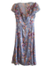 Cinq a Sept Size 4 Gray & multi Polyester Blend Floral Back Zip Cap Sleeve Dress Gray & multi / 4