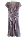 Cinq a Sept Size 4 Gray & multi Polyester Blend Floral Back Zip Cap Sleeve Dress Gray & multi / 4
