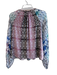 Ramy Brook Size Small Purple & Multi Silk Long semi sheer sleeves Lined Top Purple & Multi / Small