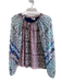 Ramy Brook Size Small Purple & Multi Silk Long semi sheer sleeves Lined Top Purple & Multi / Small