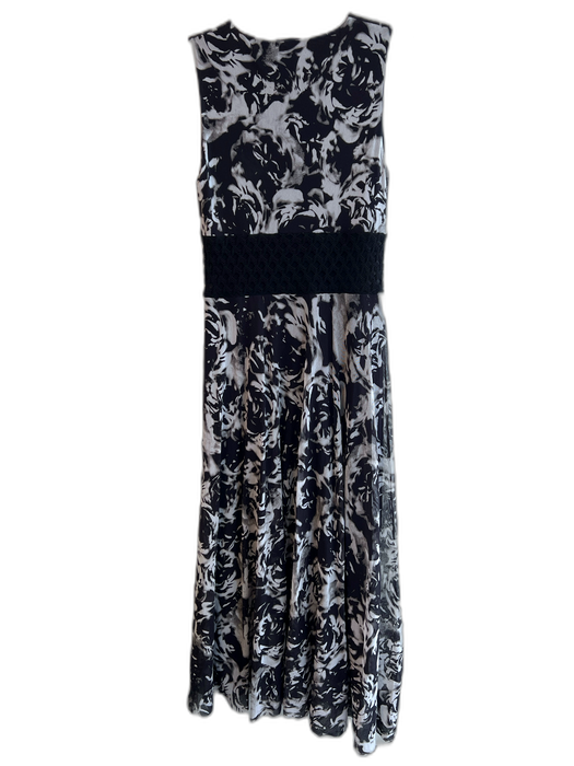 Fuzzi Size Est M Black & White No Fabric Tag Sleeveless Wide Neck Lined Dress Black & White / Est M