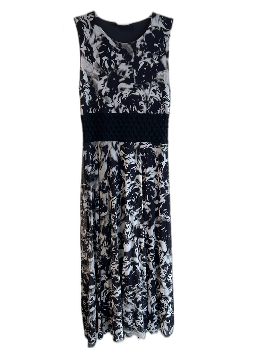 Fuzzi Size Est M Black & White No Fabric Tag Sleeveless Wide Neck Lined Dress Black & White / Est M