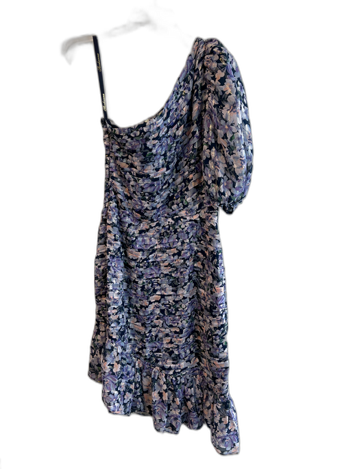 Shoshanna Size 8 Blue & Multi Viscose Blend One Shoulder Floral Side Zip Dress Blue & Multi / 8