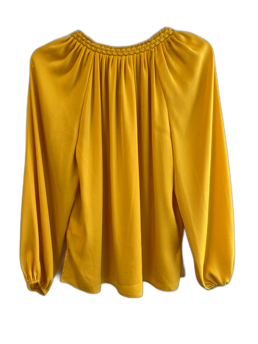 Kobi Halperin Size XS Yellow Polyester Long Sleeve Round Split Neck Top Yellow / XS