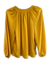 Kobi Halperin Size XS Yellow Polyester Long Sleeve Round Split Neck Top Yellow / XS