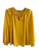 Kobi Halperin Size XS Yellow Polyester Long Sleeve Round Split Neck Top Yellow / XS