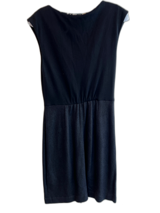 Alice & Olivia Size Est Small Black Viscose Blend V Neck Sleeveless Dress Black / Est Small