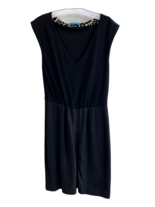 Alice & Olivia Size Est Small Black Viscose Blend V Neck Sleeveless Dress Black / Est Small