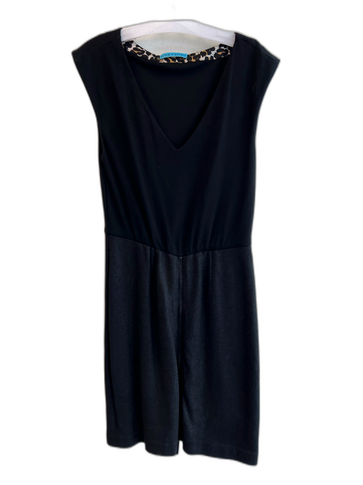 Alice & Olivia Size Est Small Black Viscose Blend V Neck Sleeveless Dress Black / Est Small