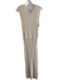 Varley Size Medium Ivory Cotton Sleeveless Round Neck Ribbed Stretch Dress Ivory / Medium