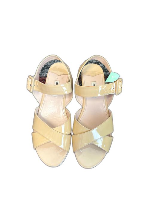 Miu Miu Shoe Size 39 Nude & Silver Patent Leather Open Toe & Heel Platform Shoes Nude & Silver / 39