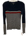 Rag & Bone Size Medium Navy, White, Orange Cotton Blend Long Sleeve Knit Sweater Navy, White, Orange / Medium