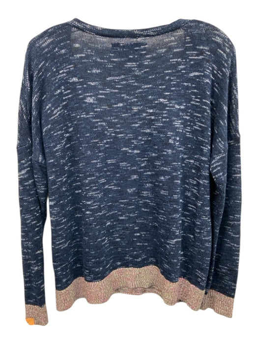 Rag & Bone Size Small Blue, Pink, White Viscose Blend Long Sleeve V Neck Sweater Blue, Pink, White / Small