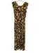 The Kooples Size 2 Yellow, Orange, Black Cap Sleeve Floral Shirred Midi Dress Yellow, Orange, Black / 2