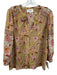 Ba&sh Size Small Yellow, Pink, Blue Long Sleeve Floral Button Front Top Yellow, Pink, Blue / Small