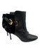 Carolina Herrera Shoe Size 39 Black Leather Stiletto Ankle Buckle Suede Booties Black / 39