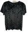 Vince Size M Black Polyester Short Sleeve Velvet Textured T Shirt Top Black / M