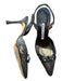 Manolo Blahnik Shoe Size 37 Gray & Silver Leather Croc Embossed Slingbacks Gray & Silver / 37