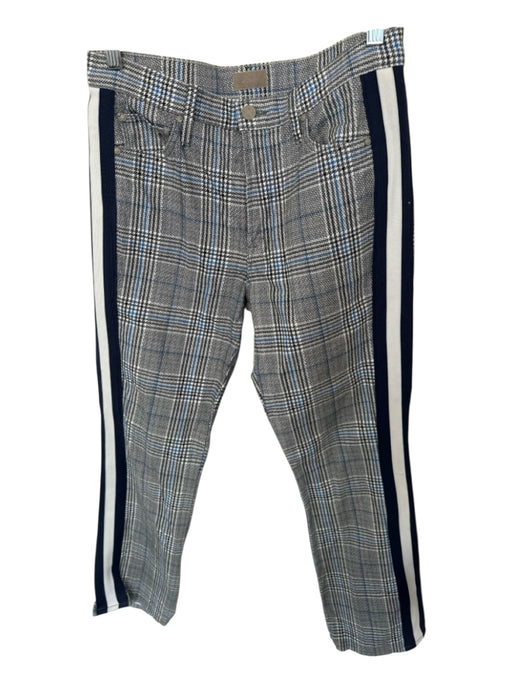Mother Size 28 Gray & Blue Cotton Blend High Waist Plaid Side Stripes Pants Gray & Blue / 28