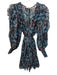 Ulla Johnson Size 2 Navy, Teal & Multi Silk Blend Long Balloon Sleeve Dress Navy, Teal & Multi / 2