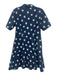 Draper James Size 10 Navy Blue & Pink Cotton Strawberry Print Short Sleeve Dress Navy Blue & Pink / 10