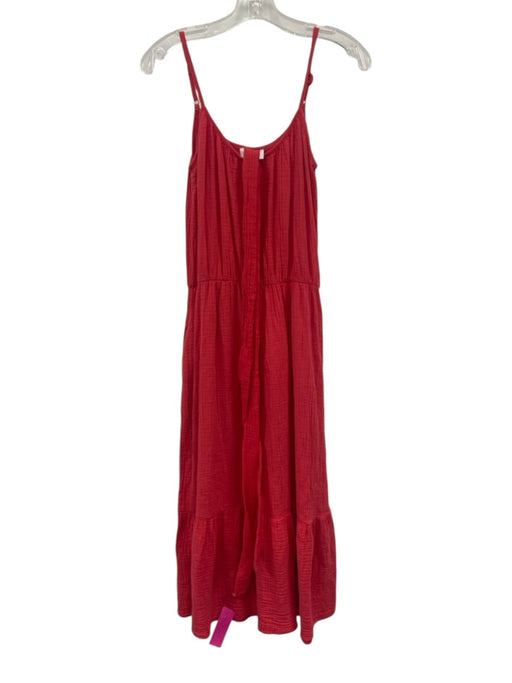 Evereve Size S Red Cotton Gauze Spaghetti Strap Elastic Waist Dress Red / S