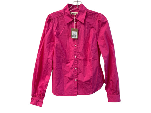 Boden Size 4 Pink 100% Cotton Pintuck Solid Button Down Long Sleeve Top Pink / 4