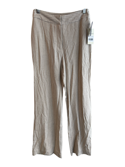 Tuckernuck Size 4 Beige Rayon & Linen Pinstripe Slant Pockets Trouser Pants Beige / 4