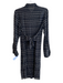 Theory Size S Black 100% Silk Chiffon Lines Mother of Pearl Buttons Dress Black / S