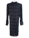 Theory Size S Black 100% Silk Chiffon Lines Mother of Pearl Buttons Dress Black / S