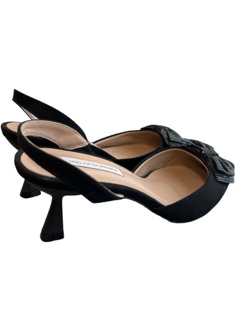 Saks Fifth Ave Shoe Size 8 Black Synthetic Upper Lining Manmade sling back Shoes Black / 8